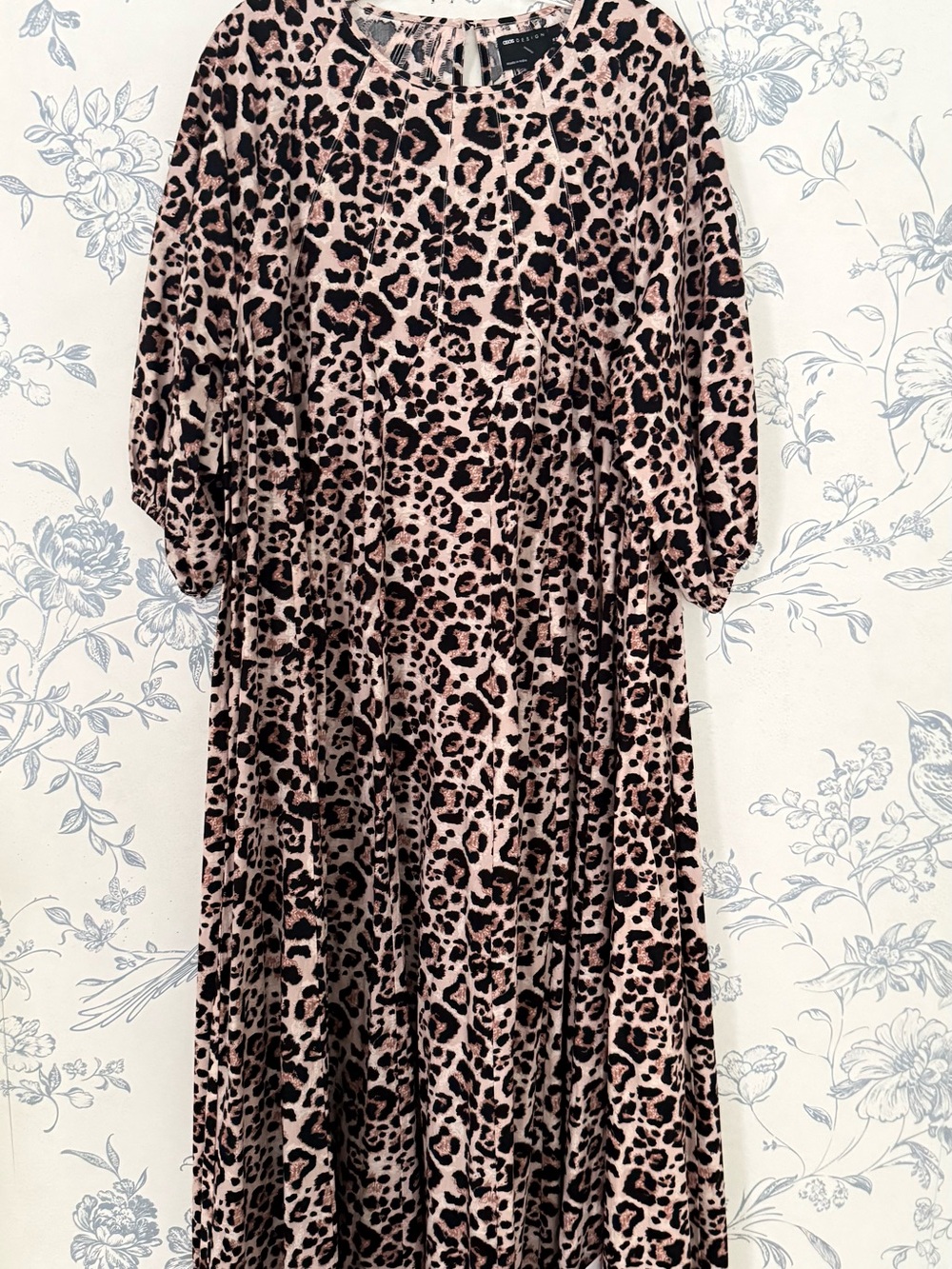 ASOS Pink and Black Leopard Print Maxi Dress